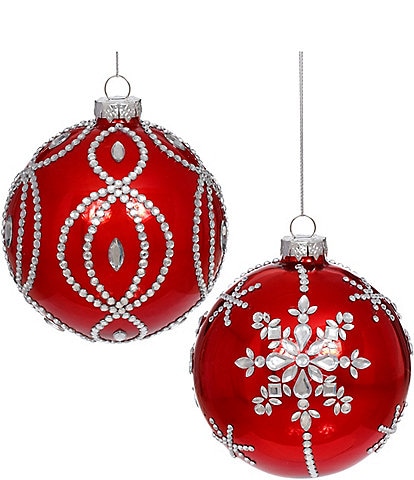 Mark Roberts Holiday Collection 6-Piece Assorted Diamond Ball Ornament Set