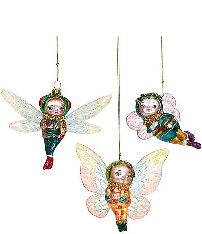 Mark Roberts Holiday Collection 6-Piece Assorted Festive Bumble Bee Ornament Set