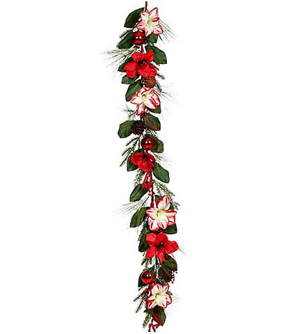 Mark Roberts Holiday Collection Amaryllis Pine Cone 6-ft. Garland