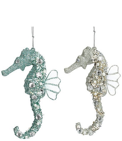 Mark Roberts Holiday Collection Beaded Seahorse Ornament, Set of 12