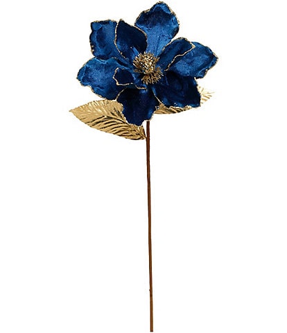 Mark Roberts Holiday Collection Christmas Blue Poinsettia Stem Pick, Set of 12