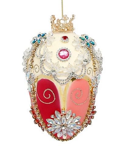 Mark Roberts Holiday Collection Faberge Ivory Rose Jewel Egg Ornament