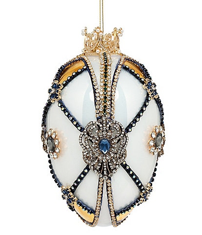 Mark Roberts Holiday Collection Faberge Jewel Ivory and Gold Egg Ornament