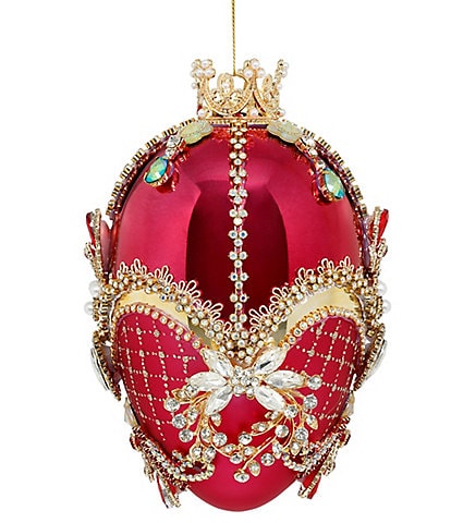 Mark Roberts Holiday Collection Faberge Red Raspberry Jewel Egg Ornament