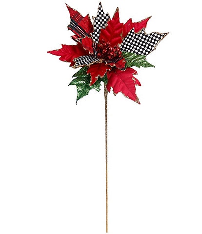 Mark Roberts Holiday Collection Festive Poinsettia Spray Pick, Set of 12