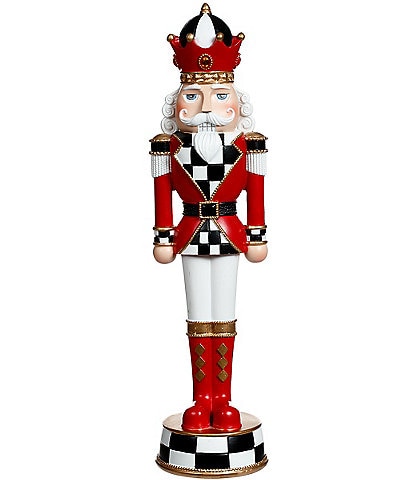 Mark Roberts Holiday Collection Finial Crown Black and White Gingerbread Nutcracker