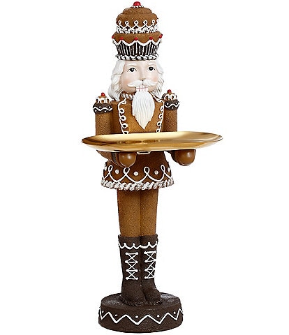 Mark Roberts Holiday Collection Gingerbread Nutcracker Server, 15.5"