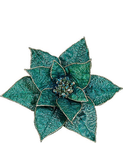 Mark Roberts Holiday Collection Glittered Poinsettia Clip, Set of 12