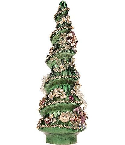 Mark Roberts Holiday Collection Green Jeweled Christmas Tree Decorative Figurine - 15 Inches