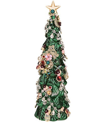 Mark Roberts Holiday Collection Jeweled Christmas Star Tree Figurine, Green- 13.5 Inches