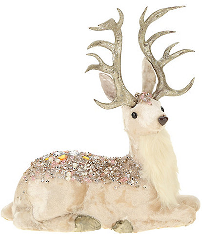 Mark Roberts Holiday Collection Laying Jeweled Deer Decor, Large