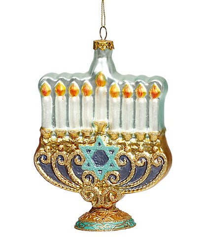 Mark Roberts Holiday Collection Menorah Glass Ornament, Set of 6