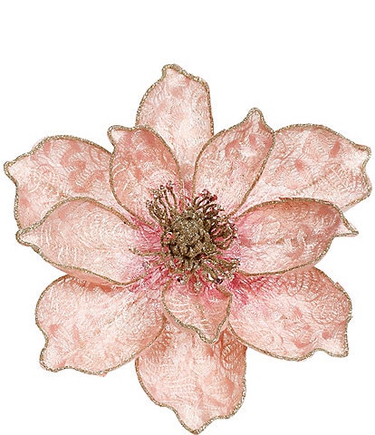 Mark Roberts Holiday Collection Pink Glittered Magnolia, Set of 12