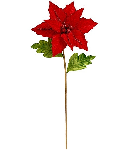 Mark Roberts Holiday Collection Velvet Poinsettia Pick, Set of 12