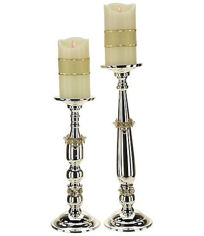 Mark Roberts Jeweled Pillar Candleholder, SET of 2 - 14-17 Inches