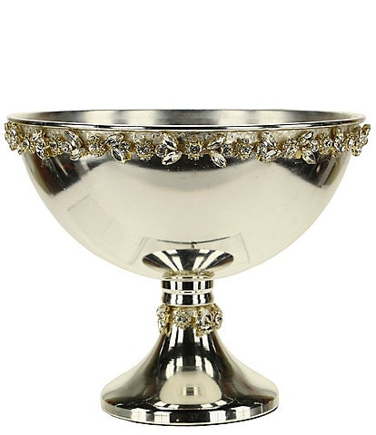 Mark Roberts Jeweled Silver Pedestal Bowl, Large - 8.5 Inches