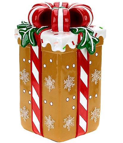 Mark Roberts Lighted Gingerbread Gift Box Figurine