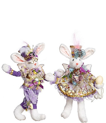 Mark Roberts Mr. and Mrs. Festive Rabbit Fairy, Small, 14'' Set of 2 Figurine