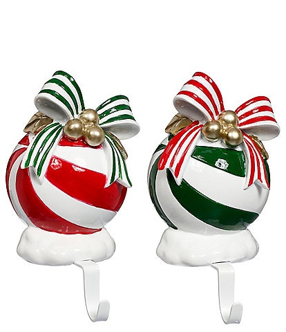 Mark Roberts Ornament With Bow Stocking Holder, Set of 2