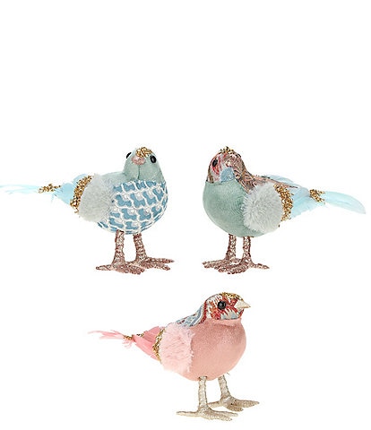 Mark Roberts Patchwork Assorted Birds Figurines, Set of 3