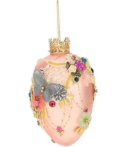 Mark Roberts Pink Faberge Jewel Easter Egg Glass Ornament