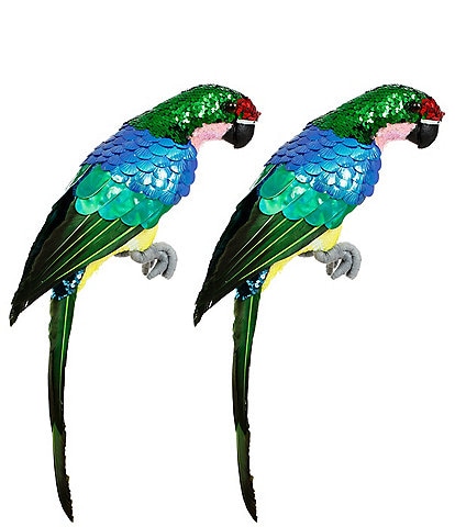 Mark Roberts Sequined Parrot Decor, Large Set Of 2