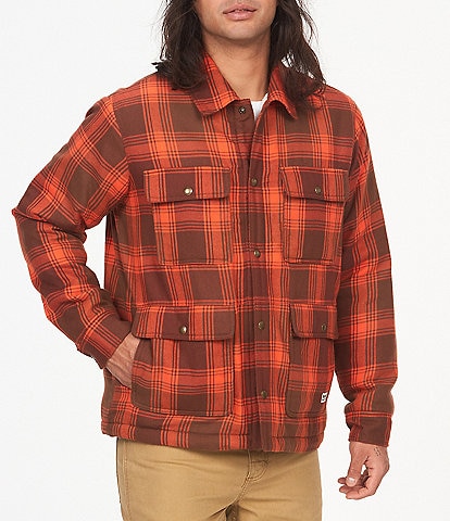 Marmot Ridgefield Plaid Faux-Sherpa Flannel Shirt Jacket