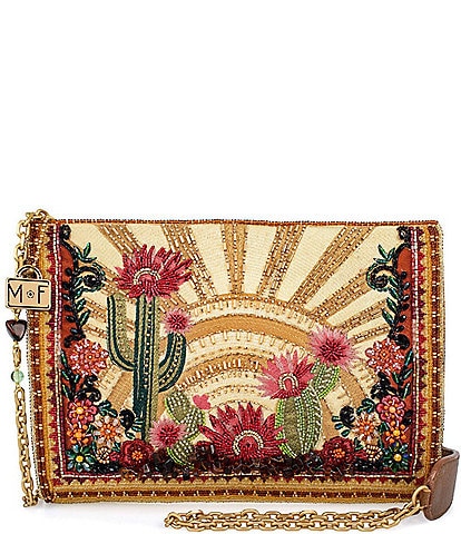 Mary Frances Desert Sunrise Beaded Crossbody Bag