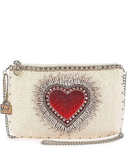 Mary Frances Follow Your Heart Mini Beaded Crossbody Bag