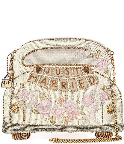 Mary Frances Just Married Beaded Crossbody Bag