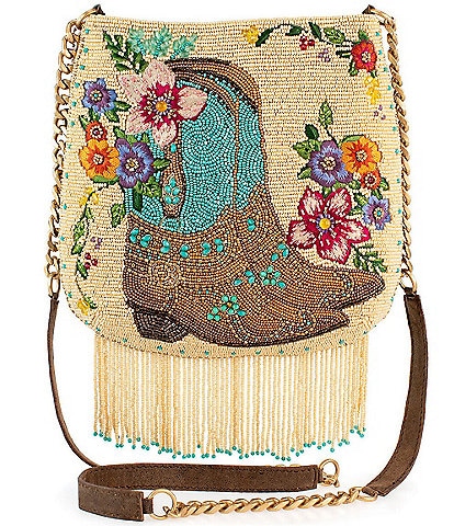 Mary Frances Line Dance Crossbody Beaded Bag
