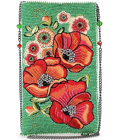 Mary Frances Poppy Field Beaded Crossbody Phone Bag