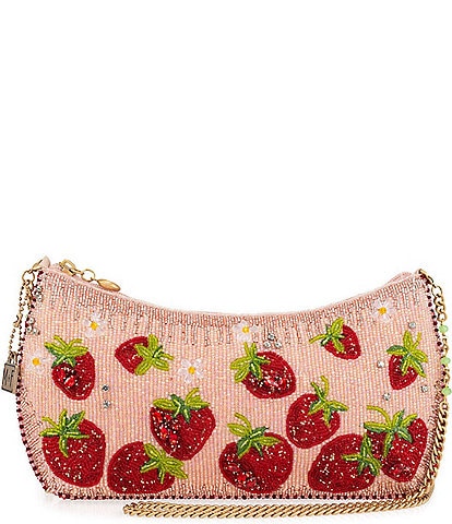 Mary Frances Strawberry Fields Beaded Crossbody Bag