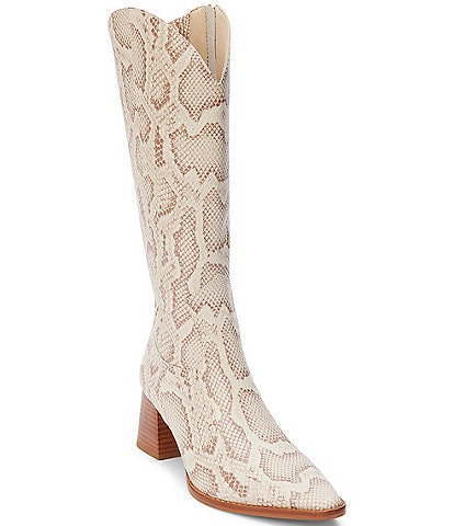 Matisse Addison Snake Print Leather Tall Boots