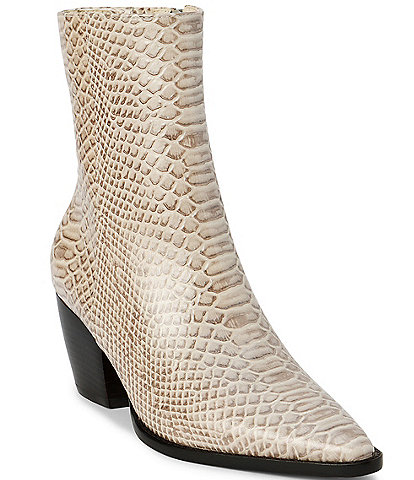 Matisse Caty Crocodile Embossed Leather Western Inspired Booties