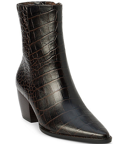 Matisse Caty Crocodile Embossed Leather Western Inspired Booties