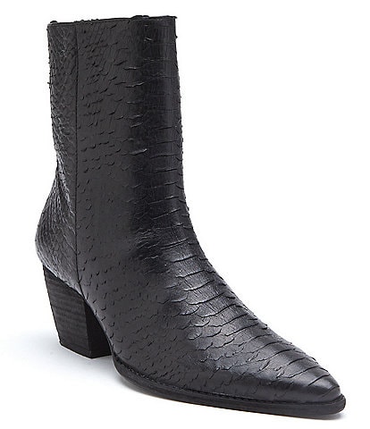 Matisse Caty Snake Embossed Leather Western Inspired Booties
