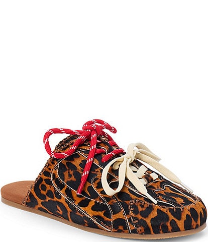 Matisse Devyn Leopard Print Cow Hair Sneaker Mules