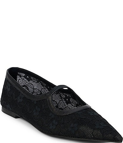 Matisse Fleur Lace Pointed Toe Ballet Flats