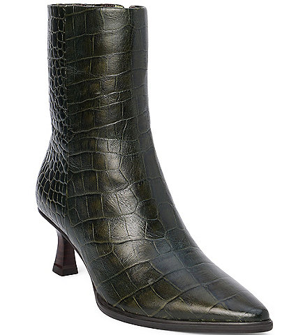 Matisse Gabbie Crocodile Embossed Leather Kitten Heel Booties