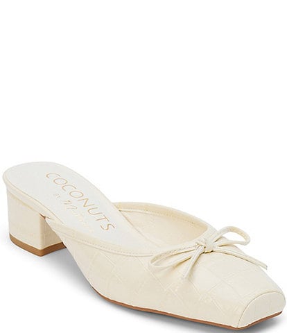 Matisse Geneva Croco Embossed Bow Mules