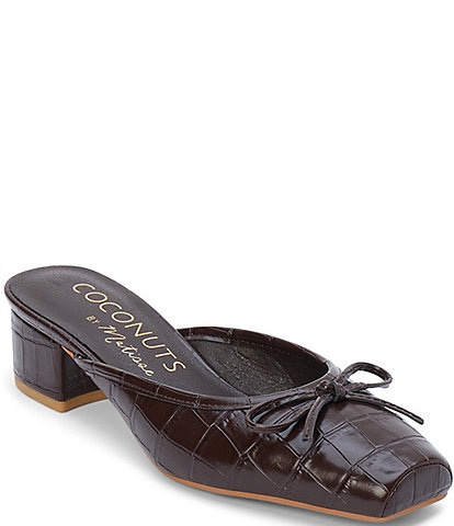 Matisse Geneva Croco Embossed Bow Mules