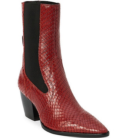 Matisse Keith Snake Embossed Leather Western Inspired Booties