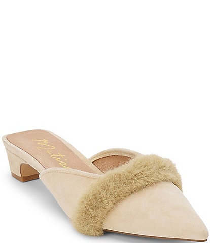 Matisse Kellan Suede and Faux Fur Dress Mules