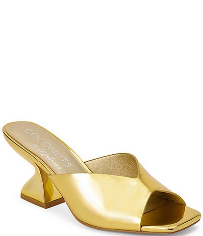 Matisse Soiree Metallic Sculptural Heel Dress Slide Sandals