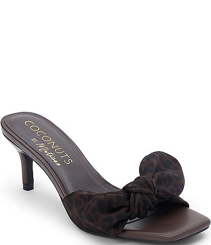Matisse Uptown Leopard Print Fabric Bow Dress Slide Sandals