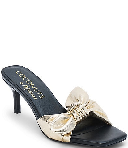 Matisse Uptown Metallic Leather Bow Dress Slide Sandals