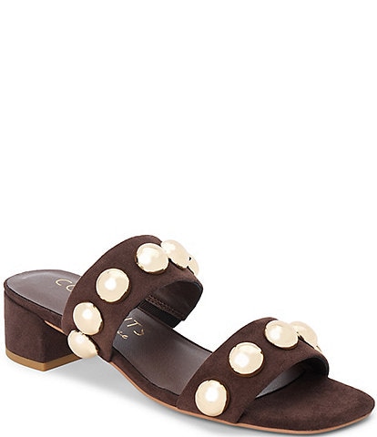 Matisse Venus Suede Fabric Dome Ornament Dress Slide Sandals