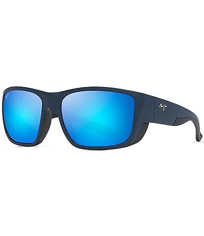 Maui Jim Men's Amberjack PolarizedPlus2® 60mm Mirrored Wrap Sunglasses