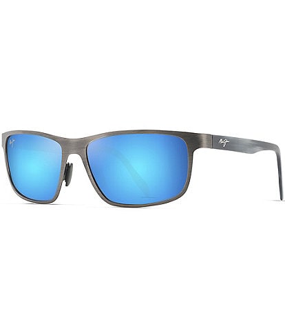 Maui Jim Men's Anemone PolarizedPlus2® 60mm Rectangle Mirrored Sunglasses